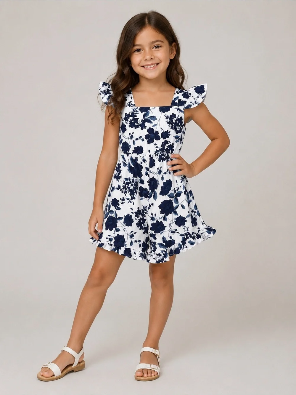 NWT Full Tilt Girls Navy Blue Floral Romper Shorts